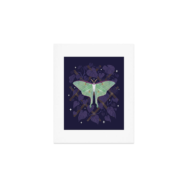 Night Trellis (Luna Moth) Art Print Gallery Image 1