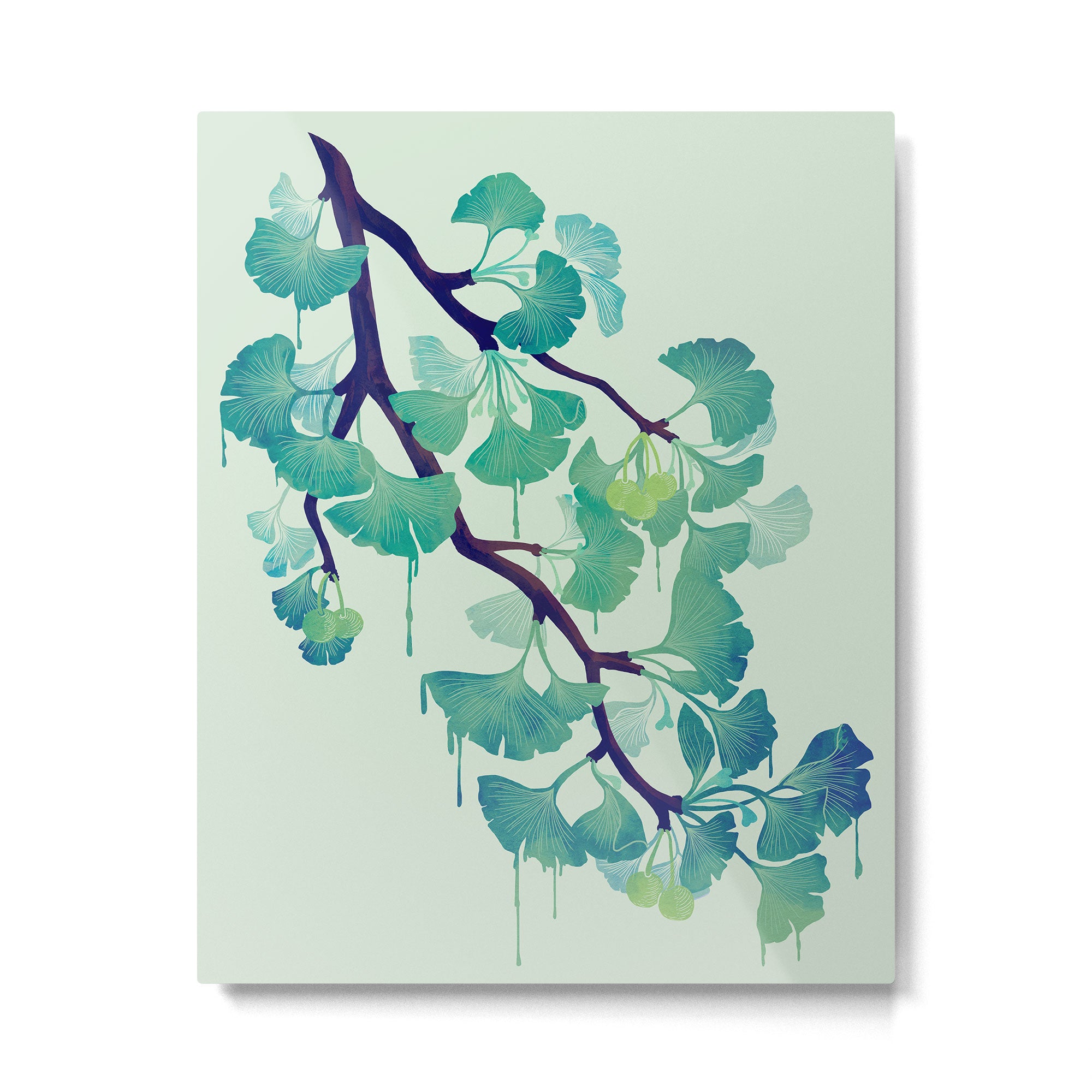 O Ginkgo (in Green) Metal Print Gallery Image 4
