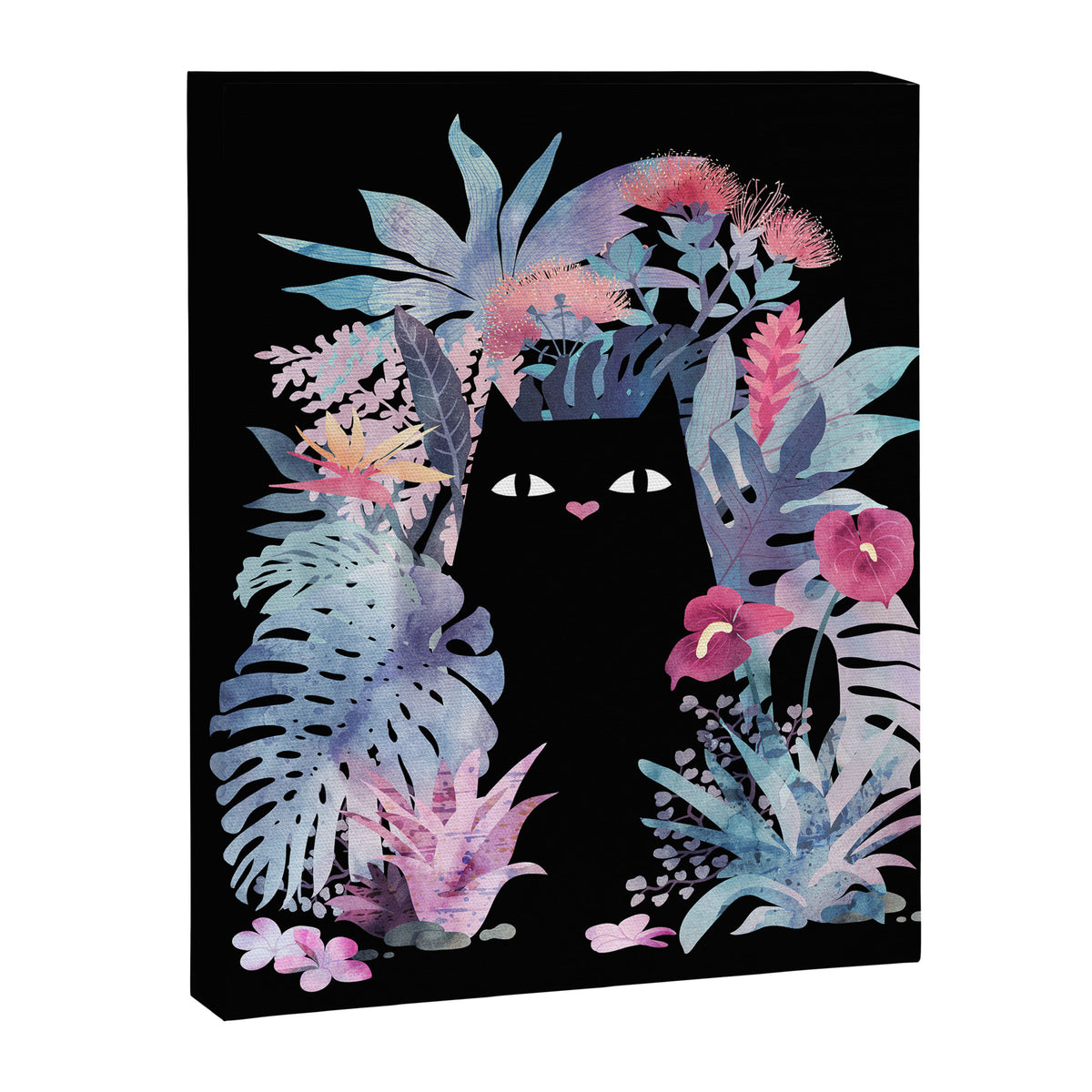 Popoki (Pastel Black Velvet) Canvas Print Gallery Image 6