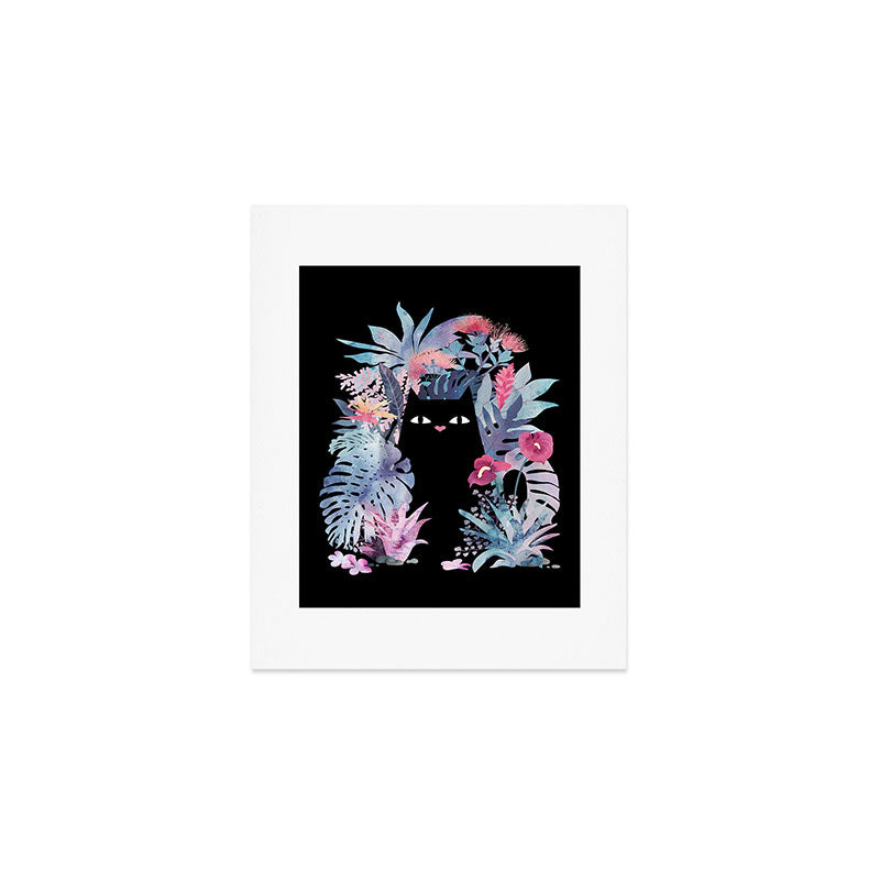 Popoki (Pastel Black Velvet) Art Print Gallery Image 1