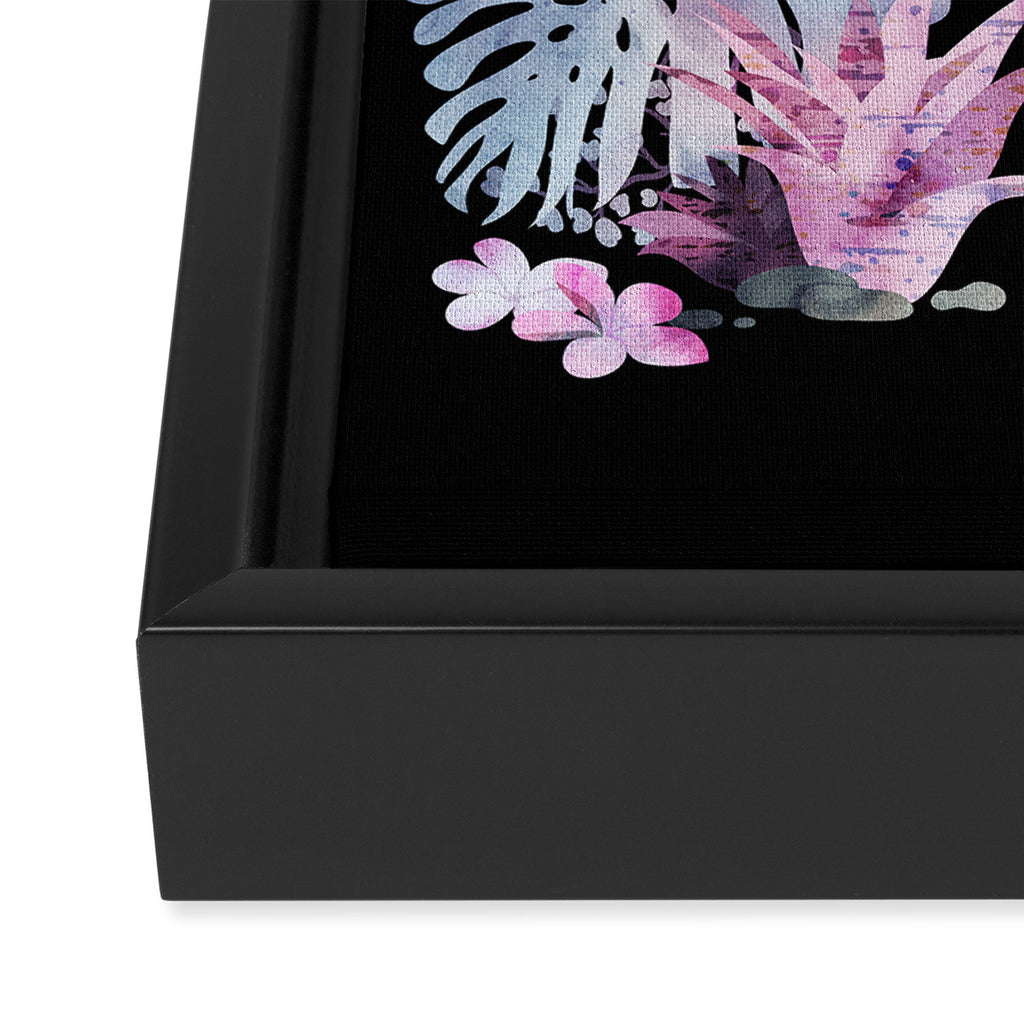 Popoki (Pastel Black Velvet) Framed Canvas Print Gallery Image 3