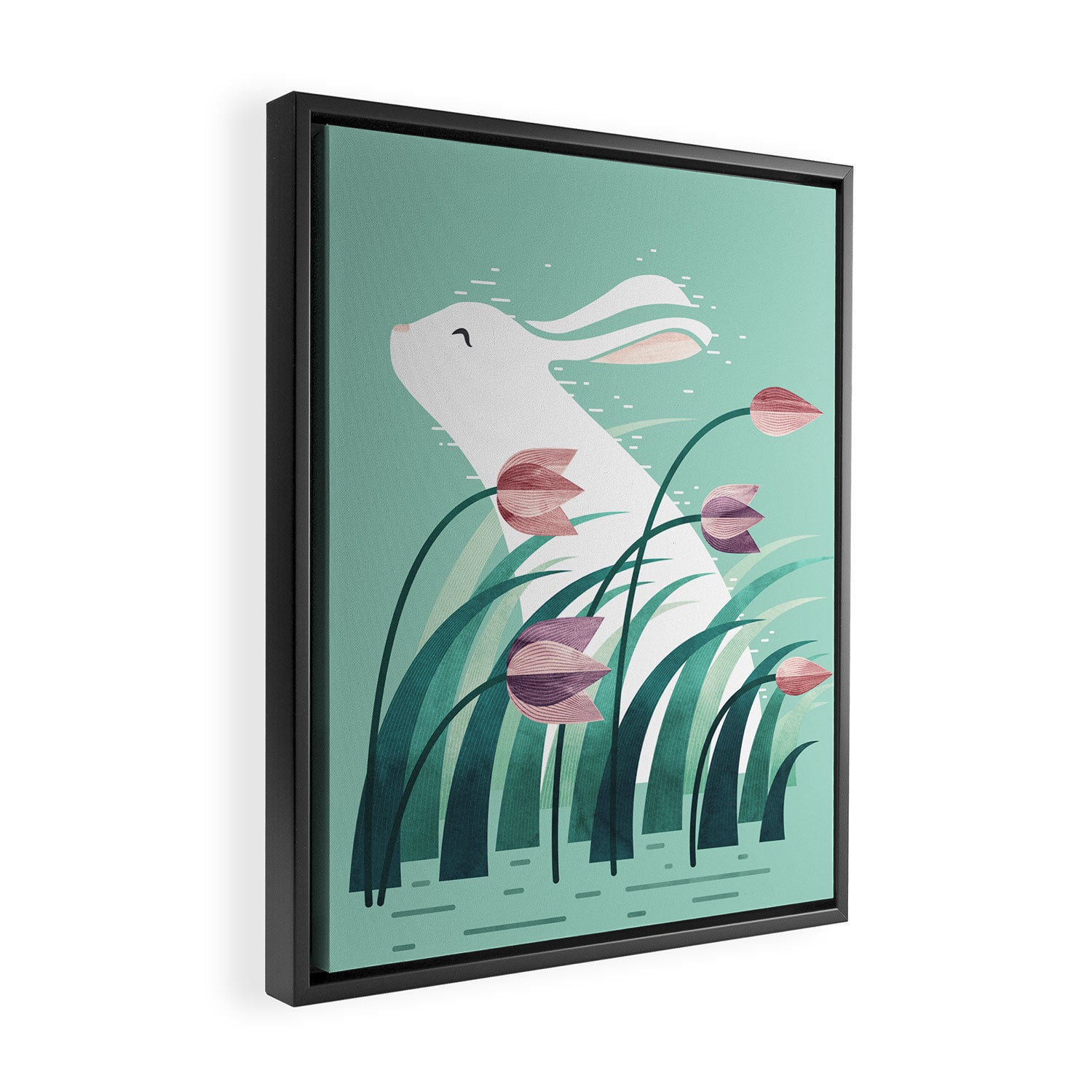 Rabbit, Resting Framed Canvas Print Gallery Image 2