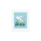 Rabbit Resting, Sky Blue Version Art Print Gallery Image 1