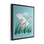 Rabbit Resting, Sky Blue Version Framed Canvas Print Gallery Image 2