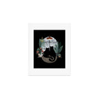 Rainy Day Cats on Black Art Print Gallery Image 1