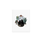 Rainy Day Cats (on white) Art Print Gallery Image 1