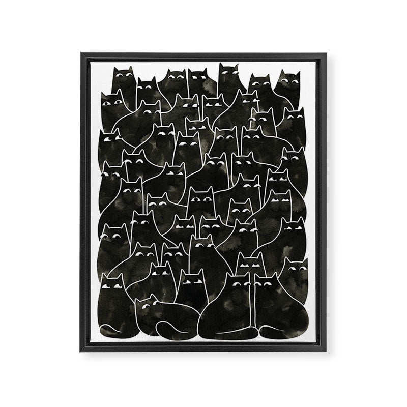 Suspicious Cats Framed Canvas Print Gallery Image 8