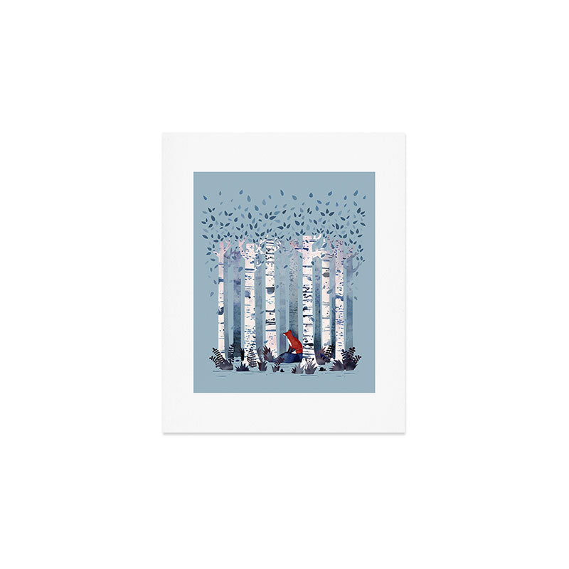 The Birches (in Blue) Art Print Gallery Image 1