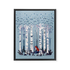 The Birches (in Blue) Framed Canvas Print Gallery Image 8