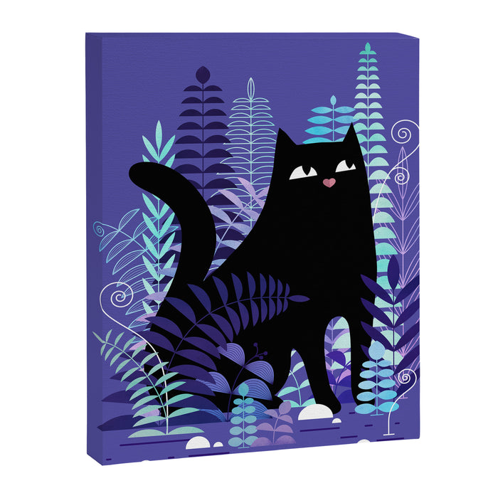 The Ferns (Black Cat Version) Canvas Print Gallery Image 1