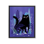 The Ferns (Black Cat Version) Framed Canvas Print Gallery Image 6