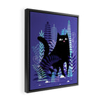 The Ferns (Black Cat Version) Framed Canvas Print Gallery Image 2