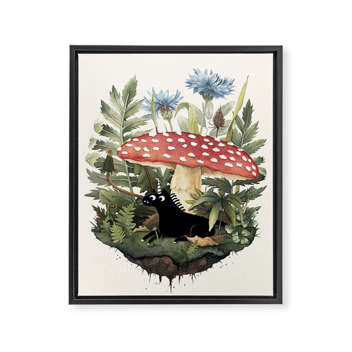 Tiny Unicorn Framed Canvas Print Gallery Image 1