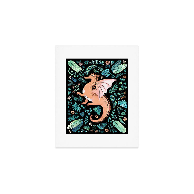 Tropical Dragon in Peach Art Print Gallery Image 1