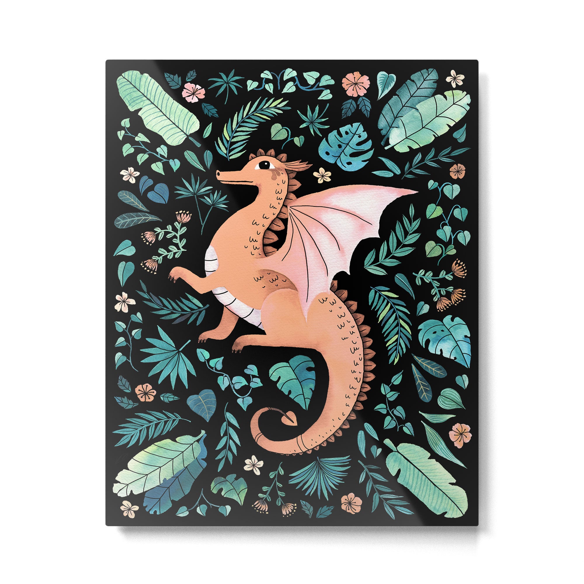 Tropical Dragon in Peach Metal Print Gallery Image 6