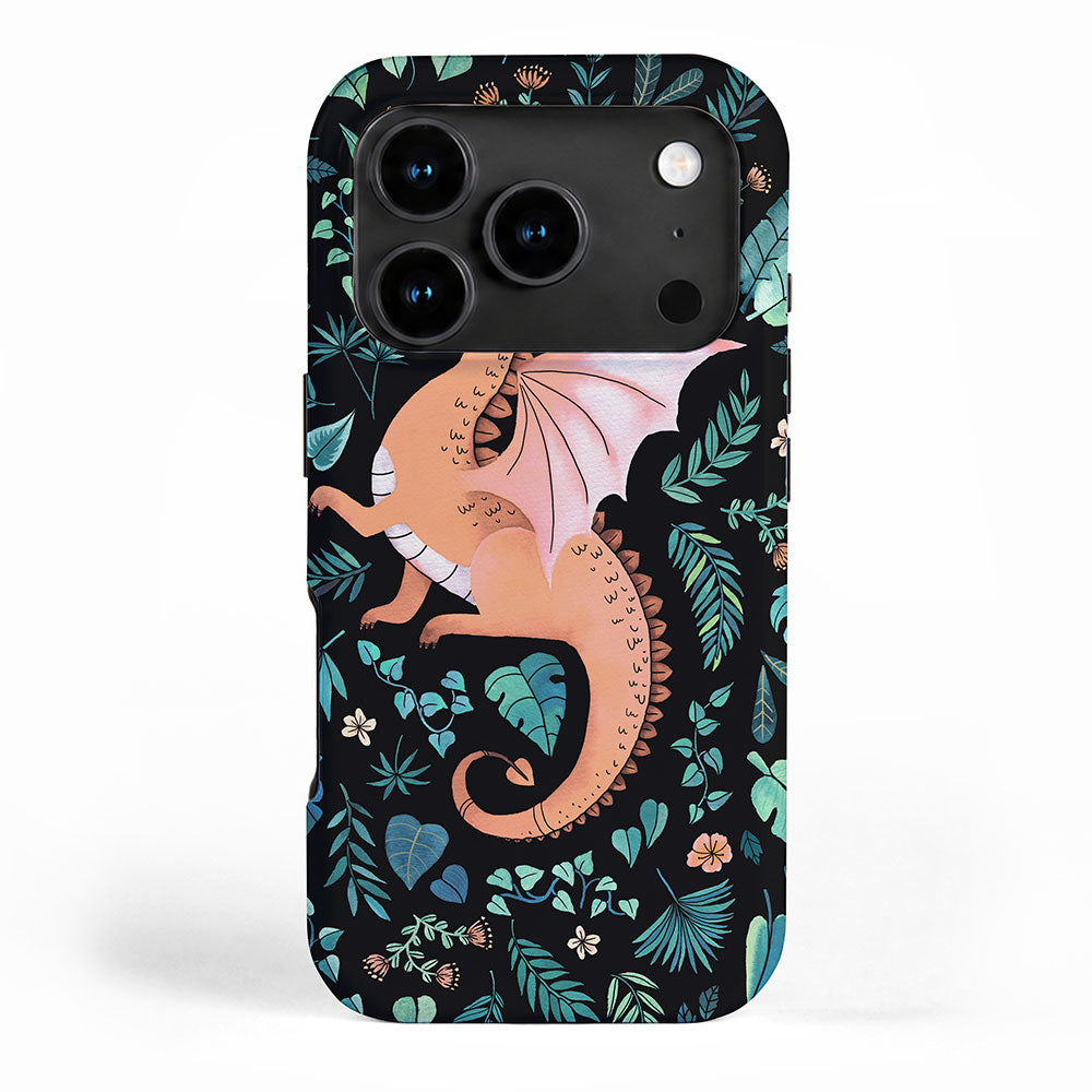 Tropical Dragon in Peach iPhone Case Gallery Image 1