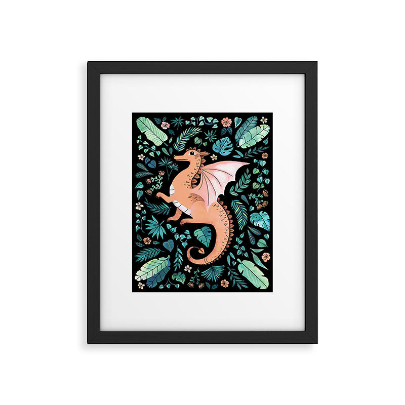 Tropical Dragon in Peach Framed Art Print Gallery Image 6
