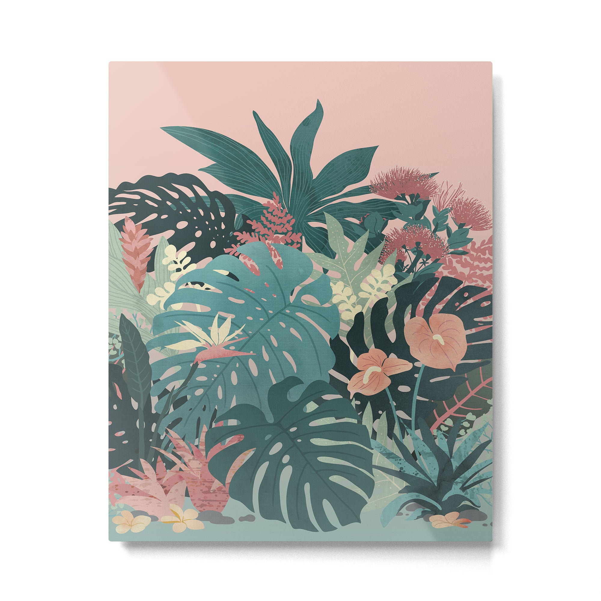 Tropical Tendencies on Peach and Green Metal Print Gallery Image 4