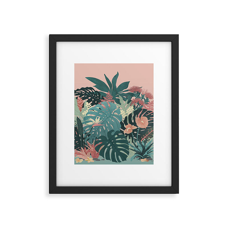 Tropical Tendencies on Peach and Green Framed Art Print Gallery Image 5