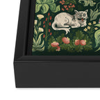 Ugly Medieval Cats Millefleur Framed Canvas Print Gallery Image 3