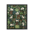 Ugly Medieval Cats Millefleur Framed Canvas Print Gallery Image 6