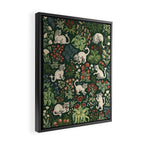 Ugly Medieval Cats Millefleur Framed Canvas Print Gallery Image 2