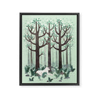 White Wolf in the Flowering Forest Framed Canvas Print Gallery Image 6