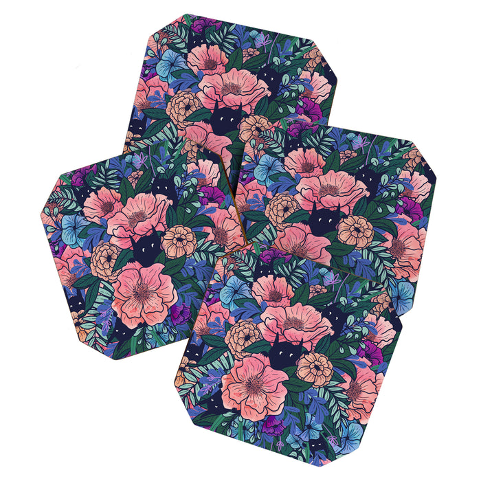 Wild Flowers (on Blue) Coaster Gallery Image 1