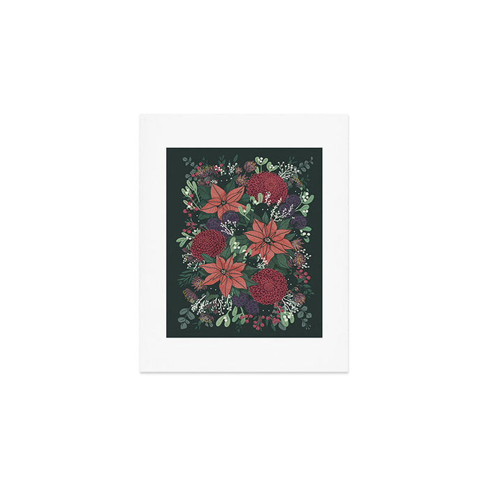 Wild Flowers Winter Bouquet (Enchanting Hidden Monsters in Dark Floral) Art Print Gallery Image 1