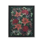 Wild Flowers Winter Bouquet (Enchanting Hidden Monsters in Dark Floral) Framed Canvas Print Gallery Image 6