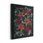 Wild Flowers Winter Bouquet (Enchanting Hidden Monsters in Dark Floral) Framed Canvas Print Gallery Image 2