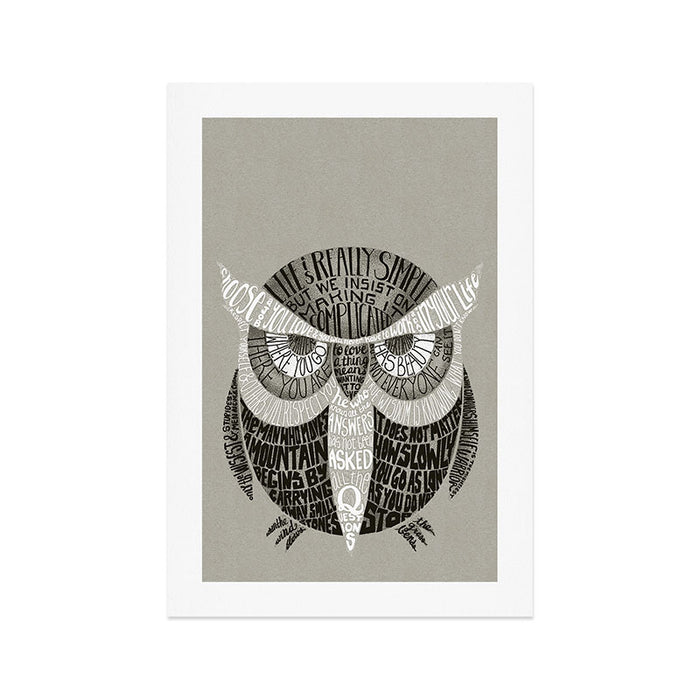 Wise Old Owl Says Art Print Gallery Image 1