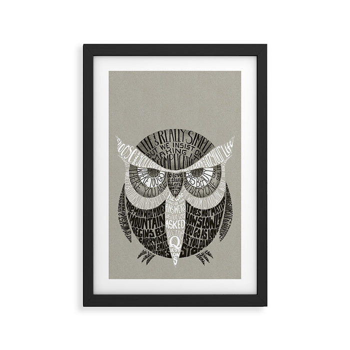 Wise Old Owl Says Framed Art Print Gallery Image 1