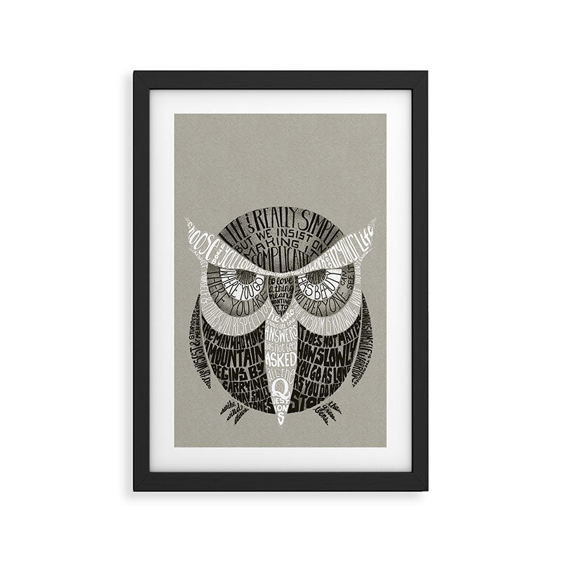 Wise Old Owl Says Framed Art Print Gallery Image 2