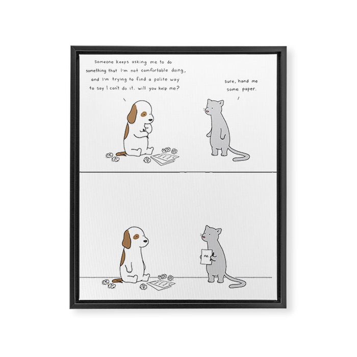 Help Me Framed Canvas Print Gallery Image 1