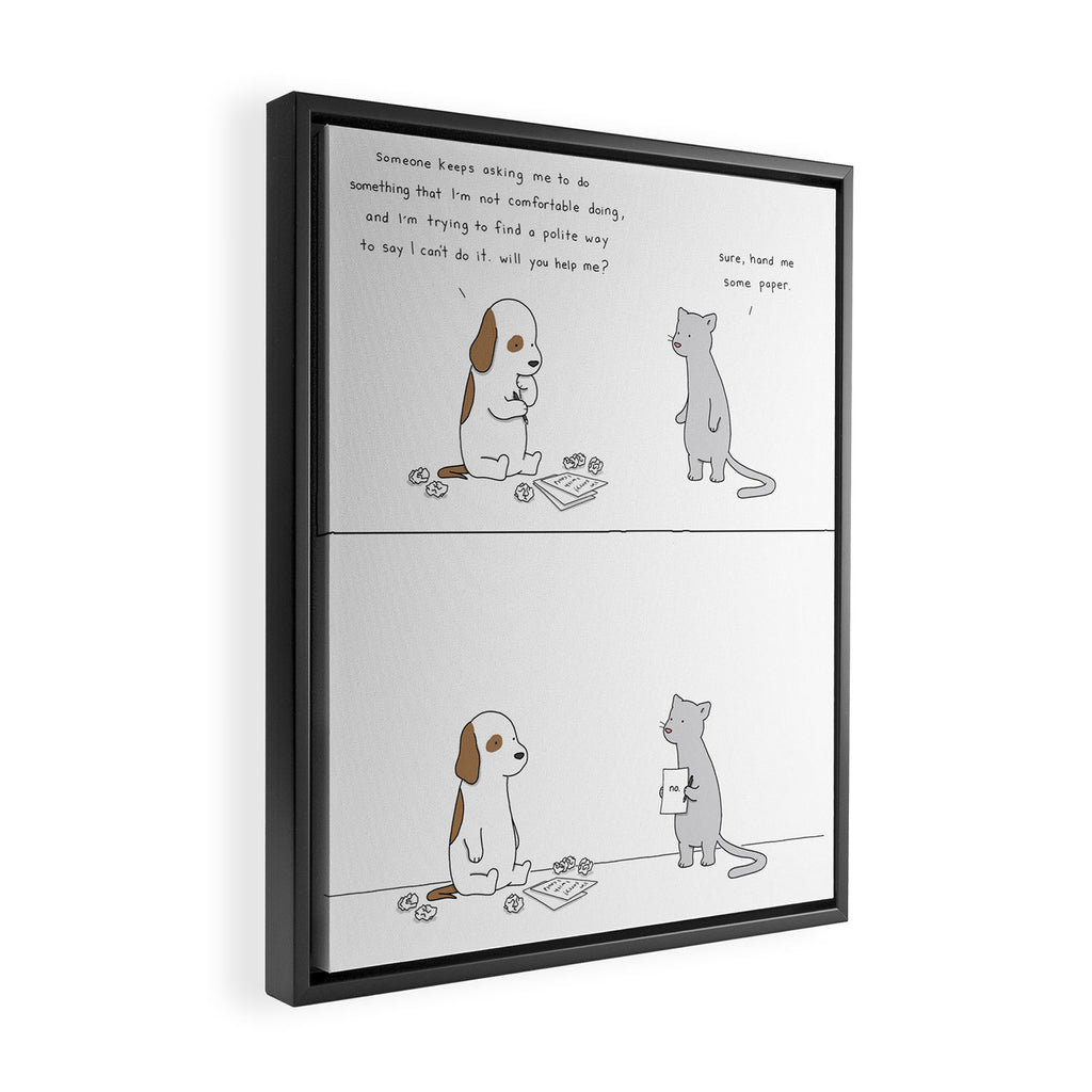 Help Me Framed Canvas Print Gallery Image 2
