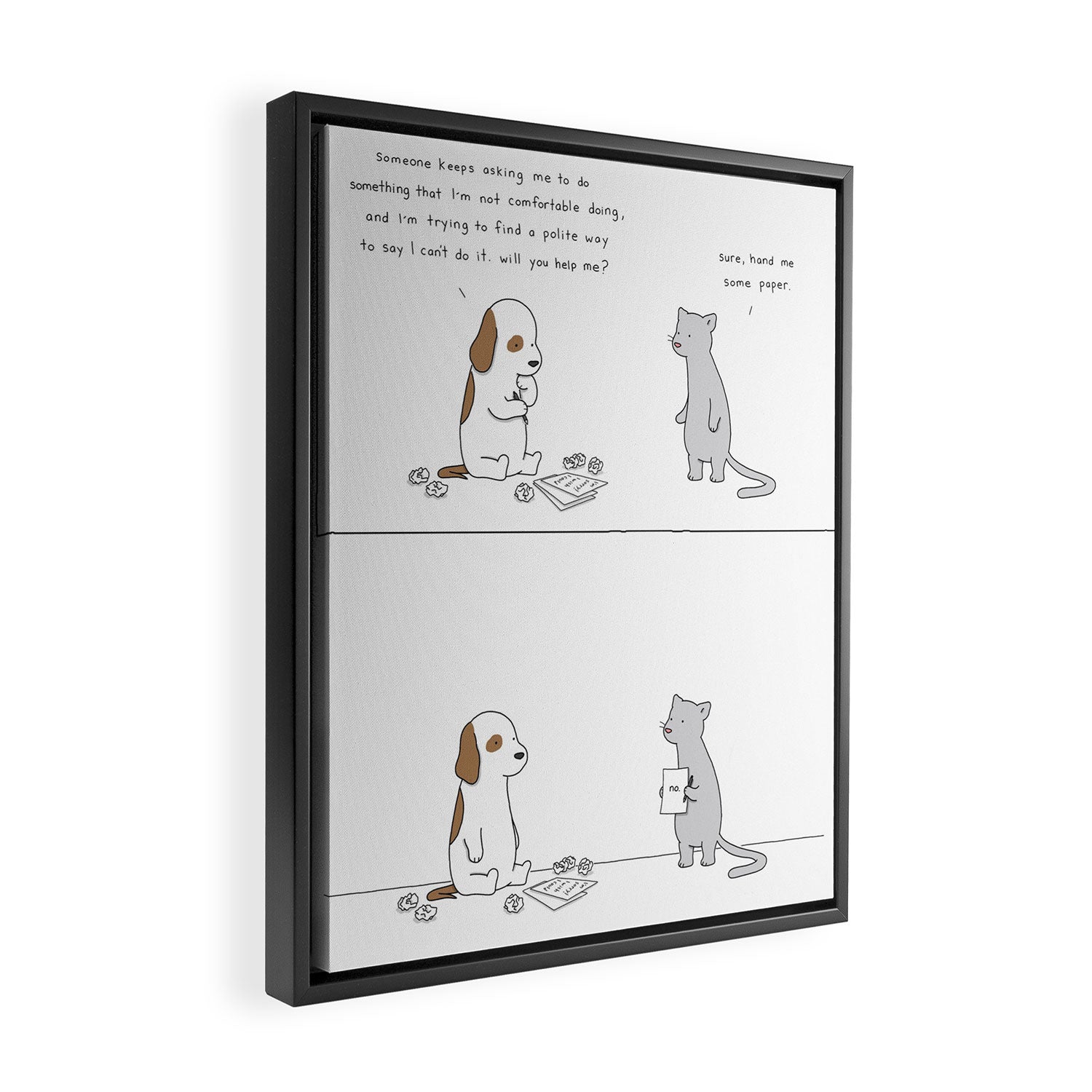 Help Me Framed Canvas Print Gallery Image 2
