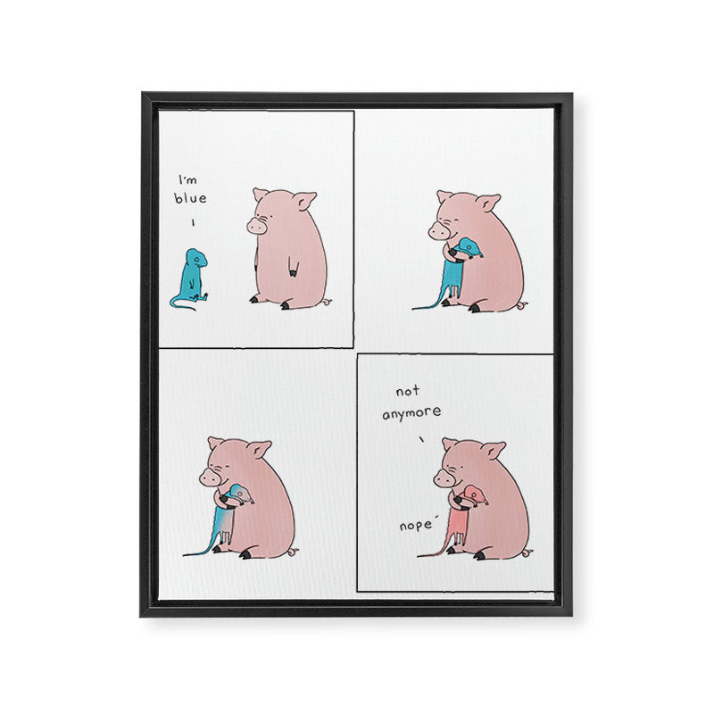 I'M BLUE Framed Canvas Print