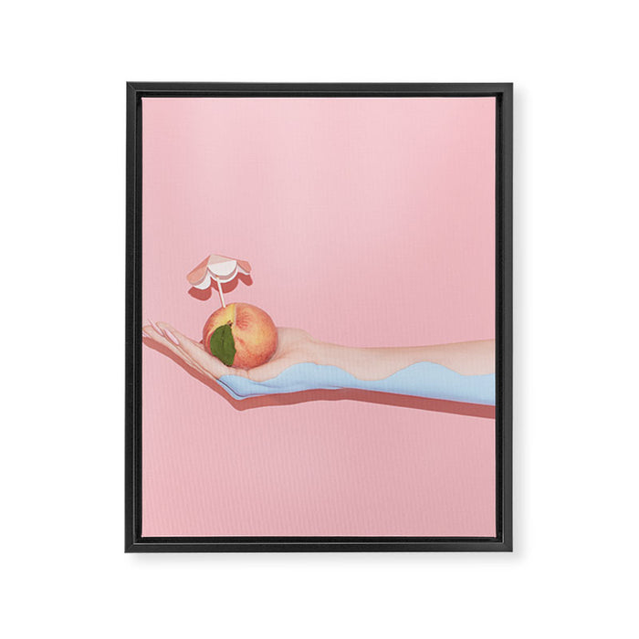 Peach Beach Framed Canvas Print Gallery Image 1