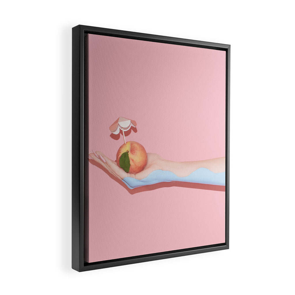 Peach Beach Framed Canvas Print Gallery Image 2