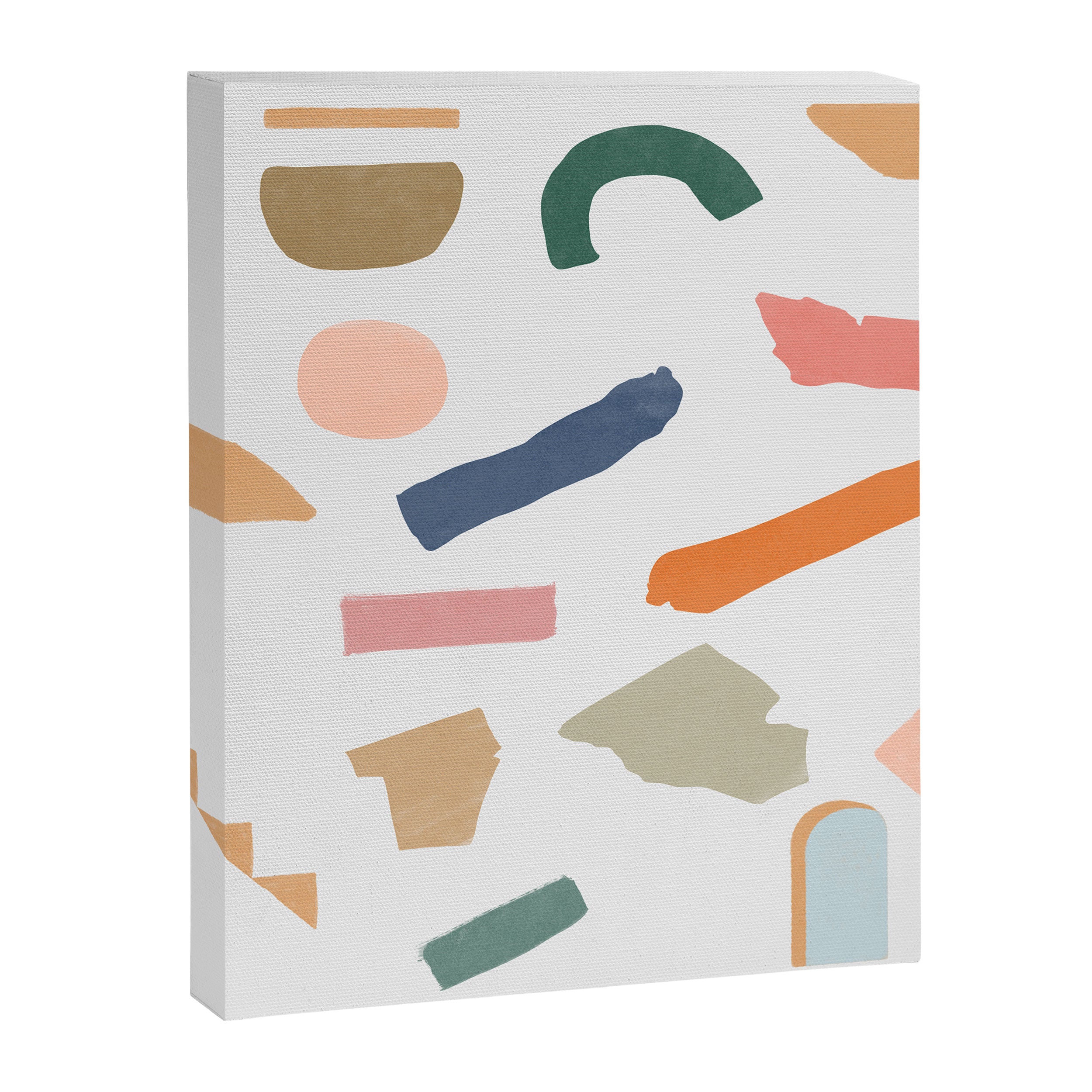 Mix of color shapes happy artwork Canvas Print Gallery Image 6