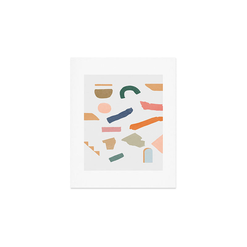 Mix of color shapes happy artwork Art Print Gallery Image 1