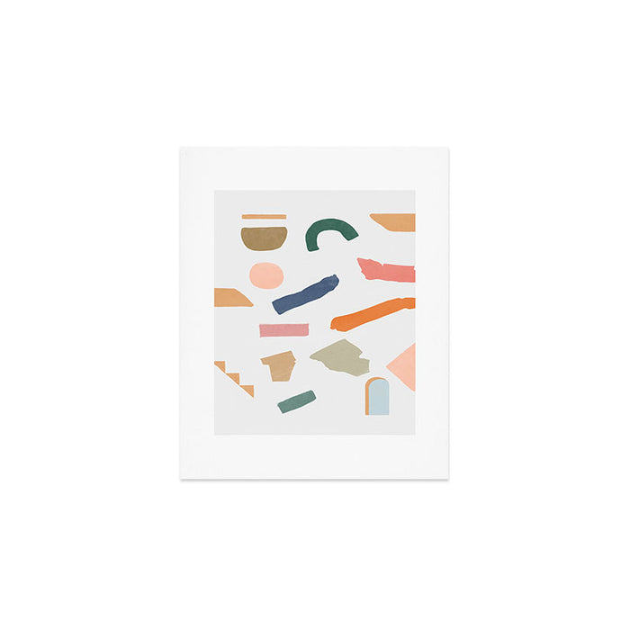 Mix of color shapes happy artwork Art Print Gallery Image 1