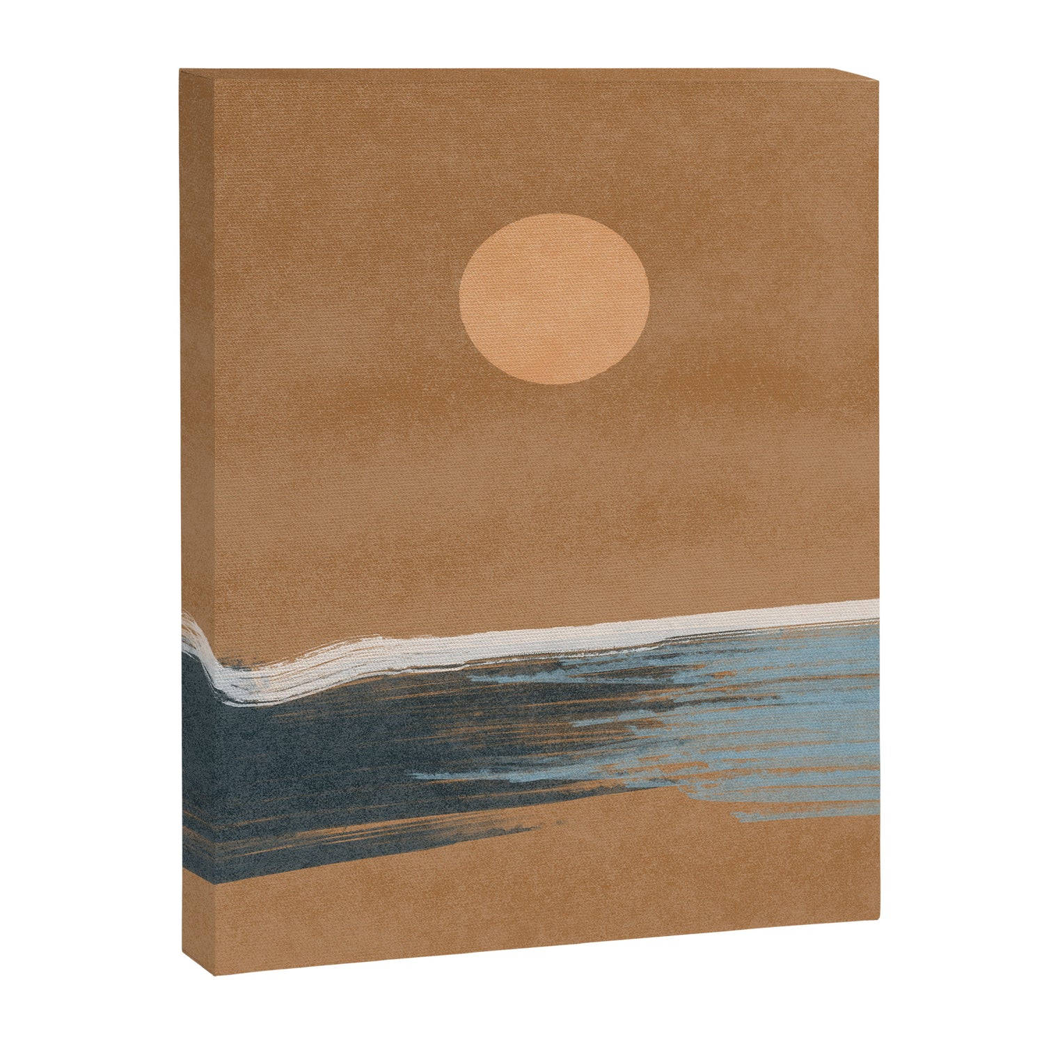 Sunset with minimal shapes on kraft paper Canvas Print Gallery Image 6