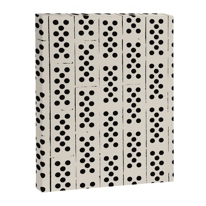Dominos Pattern - monochrome hand-drawn  Canvas Print Gallery Image 1