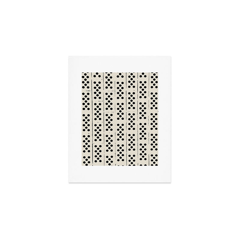 Dominos Pattern - monochrome hand-drawn  Art Print Gallery Image 1
