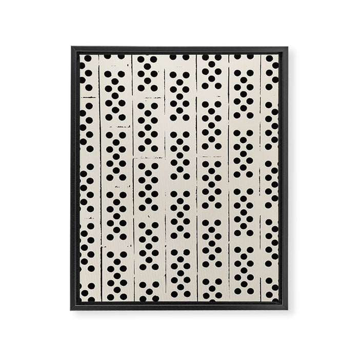 Dominos Pattern - monochrome hand-drawn  Framed Canvas Print Gallery Image 1