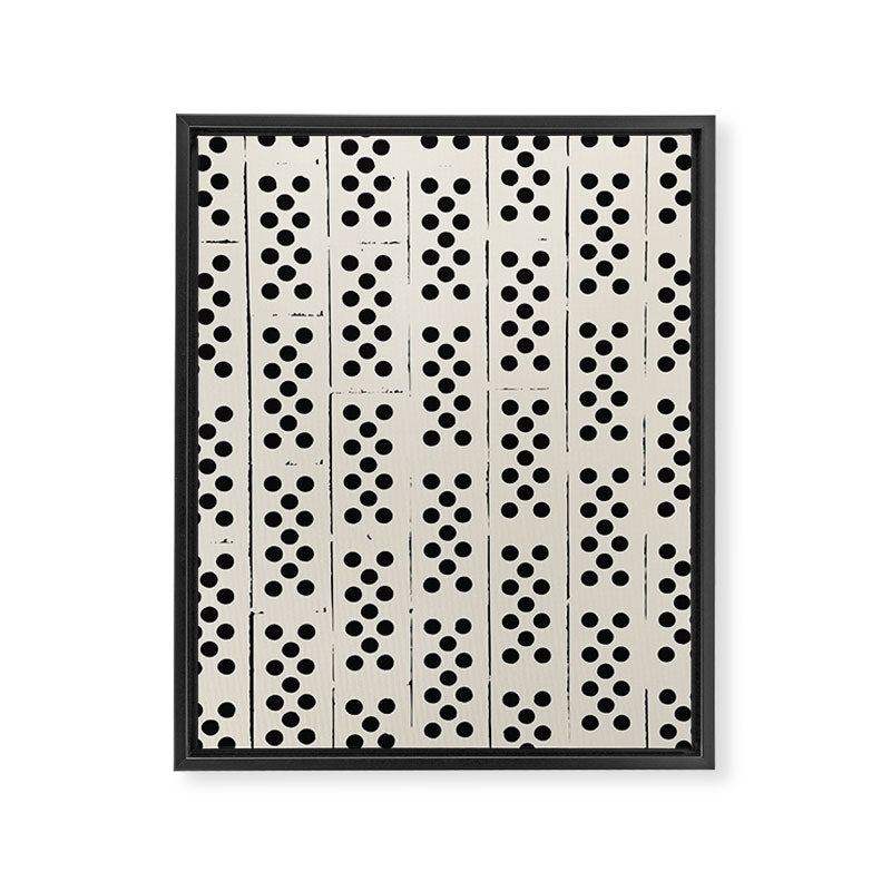 Dominos Pattern - monochrome hand-drawn  Framed Canvas Print Gallery Image 6