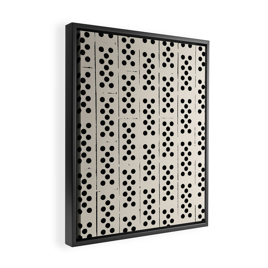 Dominos Pattern - monochrome hand-drawn  Framed Canvas Print Gallery Image 2