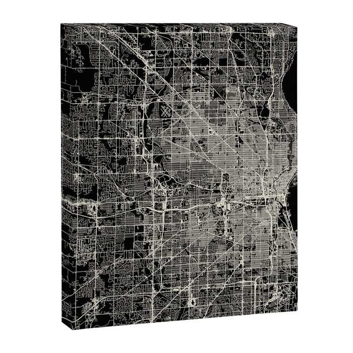 Milwaukee City Map Canvas Print Gallery Image 1